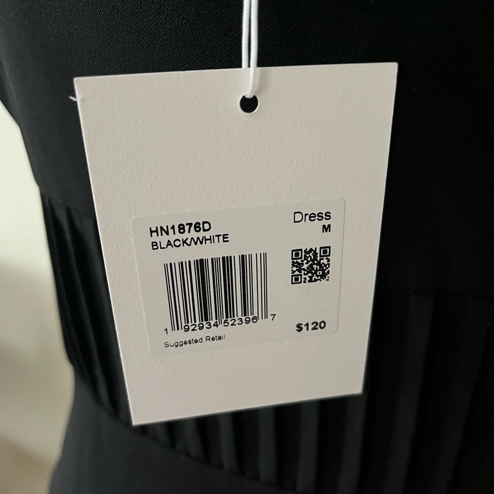Endless Rose Black Puff Sleeve Mini Dress With White Rosettes size Medium NWT - Picture 15 of 15